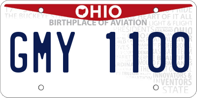 OH license plate GMY1100