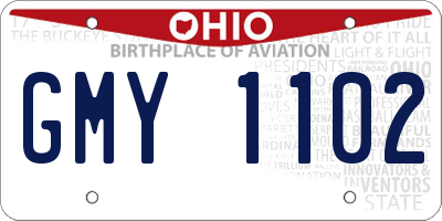 OH license plate GMY1102