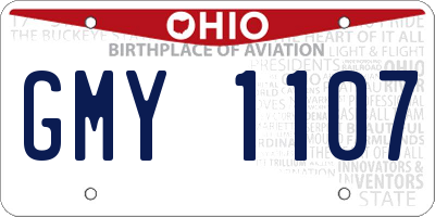 OH license plate GMY1107