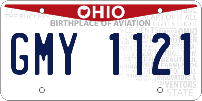 OH license plate GMY1121