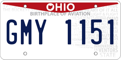 OH license plate GMY1151