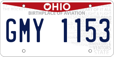 OH license plate GMY1153