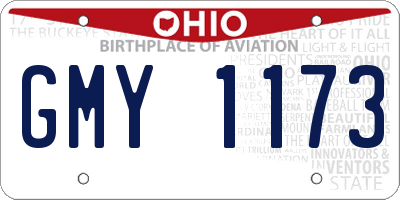 OH license plate GMY1173