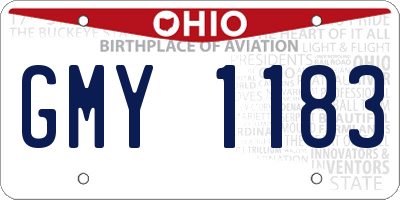 OH license plate GMY1183