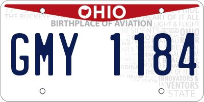OH license plate GMY1184