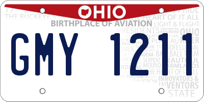 OH license plate GMY1211