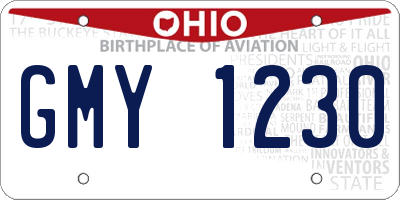 OH license plate GMY1230