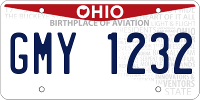 OH license plate GMY1232