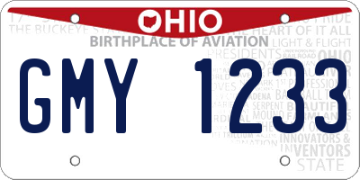 OH license plate GMY1233