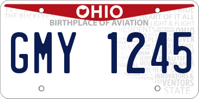 OH license plate GMY1245