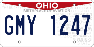 OH license plate GMY1247