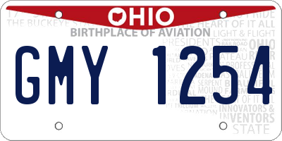 OH license plate GMY1254