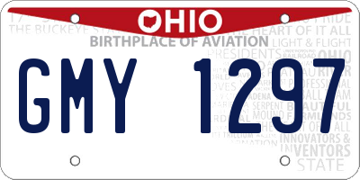 OH license plate GMY1297