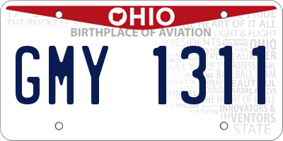 OH license plate GMY1311