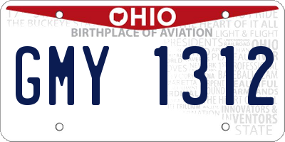 OH license plate GMY1312