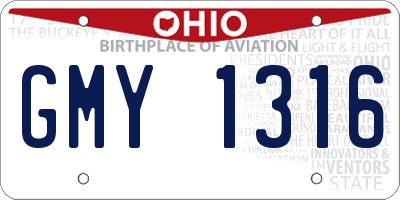 OH license plate GMY1316