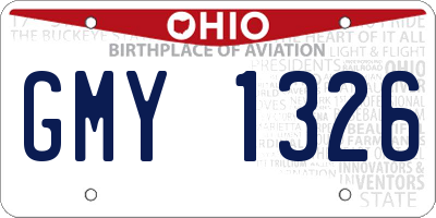 OH license plate GMY1326