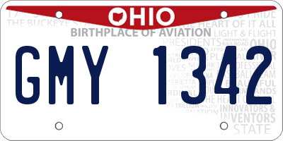 OH license plate GMY1342