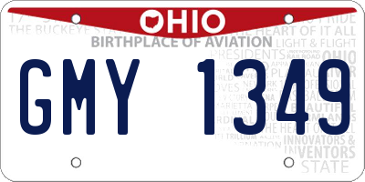 OH license plate GMY1349