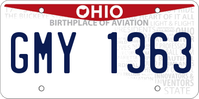 OH license plate GMY1363