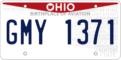 OH license plate GMY1371