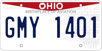 OH license plate GMY1401