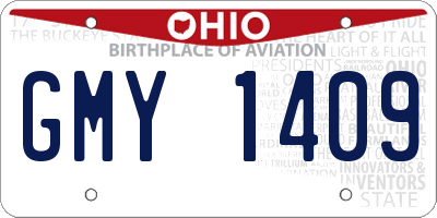 OH license plate GMY1409