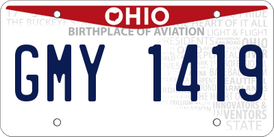 OH license plate GMY1419