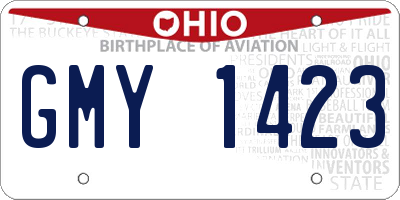 OH license plate GMY1423