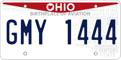 OH license plate GMY1444