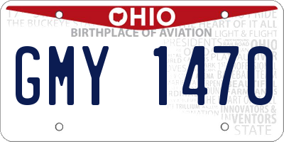 OH license plate GMY1470