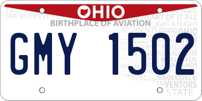 OH license plate GMY1502