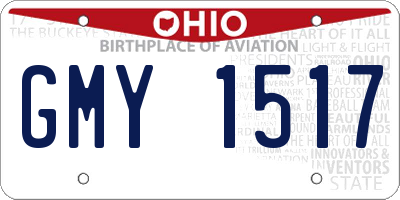 OH license plate GMY1517