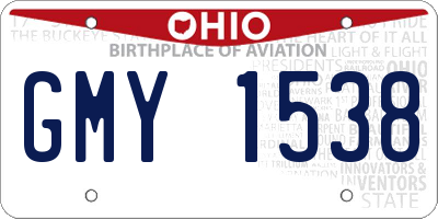 OH license plate GMY1538