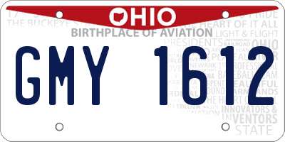 OH license plate GMY1612