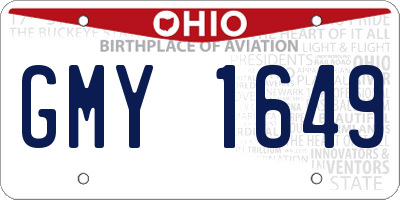 OH license plate GMY1649