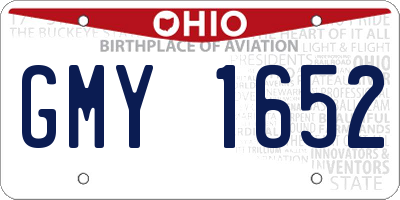 OH license plate GMY1652