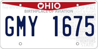 OH license plate GMY1675