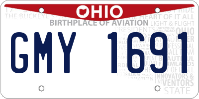 OH license plate GMY1691