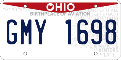 OH license plate GMY1698