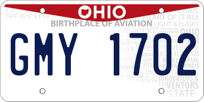 OH license plate GMY1702