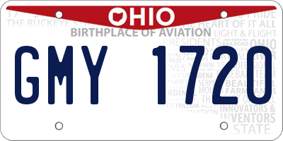 OH license plate GMY1720