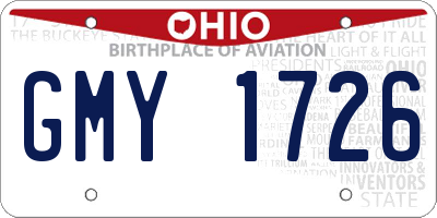 OH license plate GMY1726