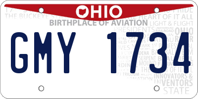 OH license plate GMY1734