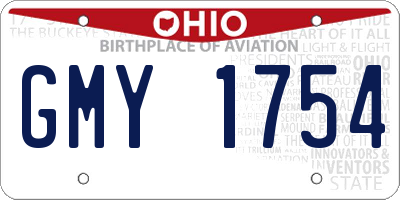 OH license plate GMY1754