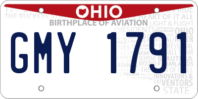OH license plate GMY1791