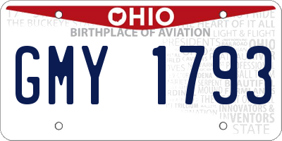 OH license plate GMY1793