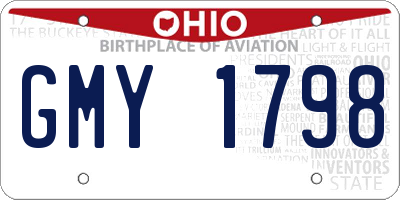 OH license plate GMY1798