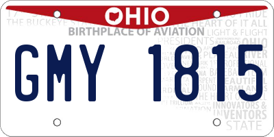 OH license plate GMY1815