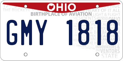 OH license plate GMY1818